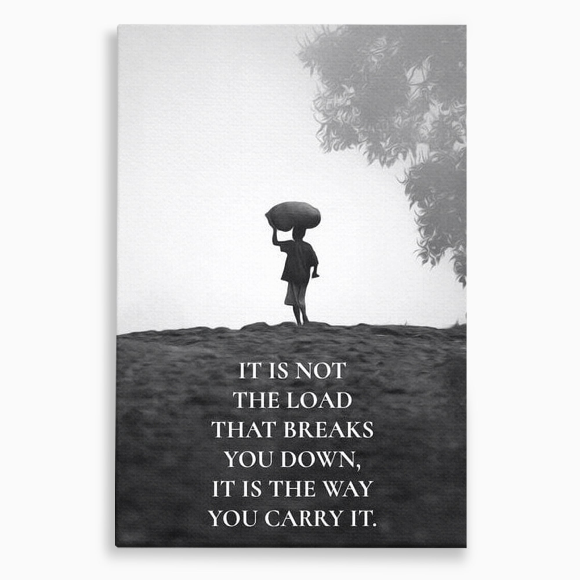 Tablou canvas cu tablou motivational cu silueta si text, fara rama, pe sasiu de lemn